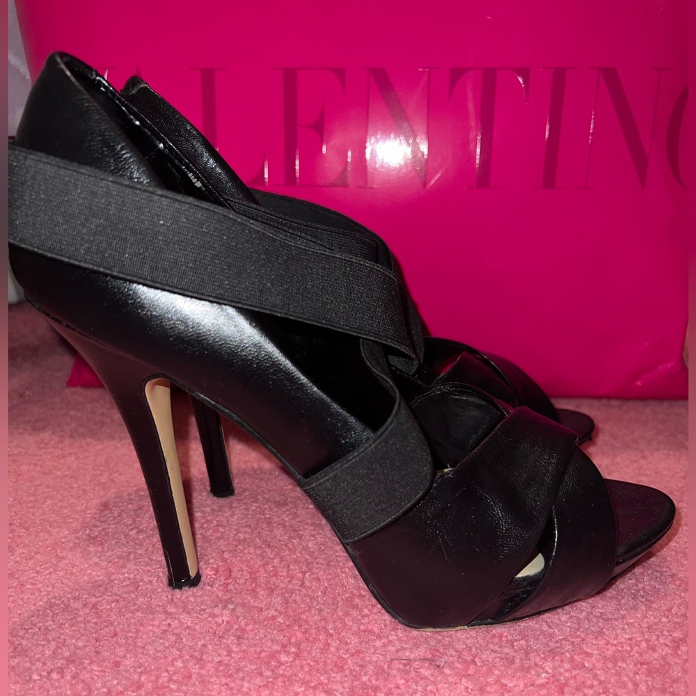Black strappy heels